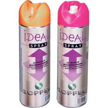 360 degree paint. Ideal for marking walls & ceilings with a concentrated nozzle for crisp marking. Minimum can content: 500ml. Colour indicating cap.