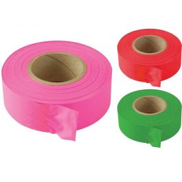 Flagging Tape 1x295', PVC Non-Adhesive Neon Marking Tape, Red