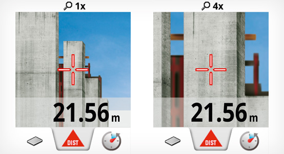 Full colour screen and digital Pointfinder with 4x zoom